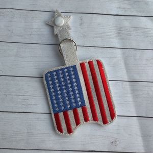 Embroidered American flag hand sanitizer holder